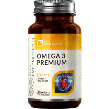 Omega 3 Premium 90 Kapsułek - EPA, DHA, Witaminy E, D3 + K2