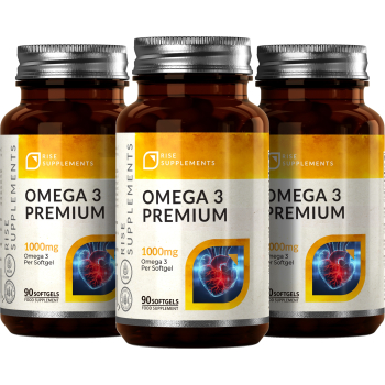 Omega 3 Premium 90 Kapsułek - EPA, DHA, Witaminy E, D3 + K2